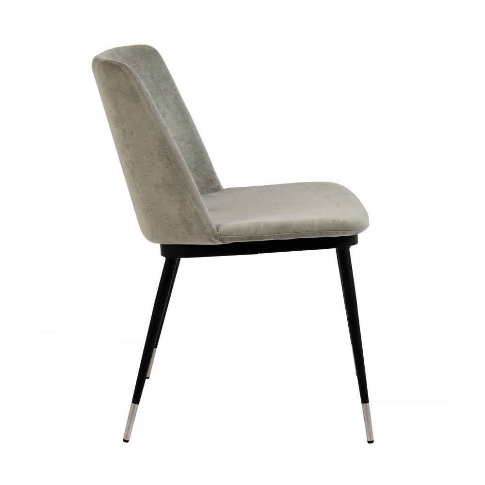 Evora Grey Velvet Chair - Silver Legs (Set of 2). Picture 2