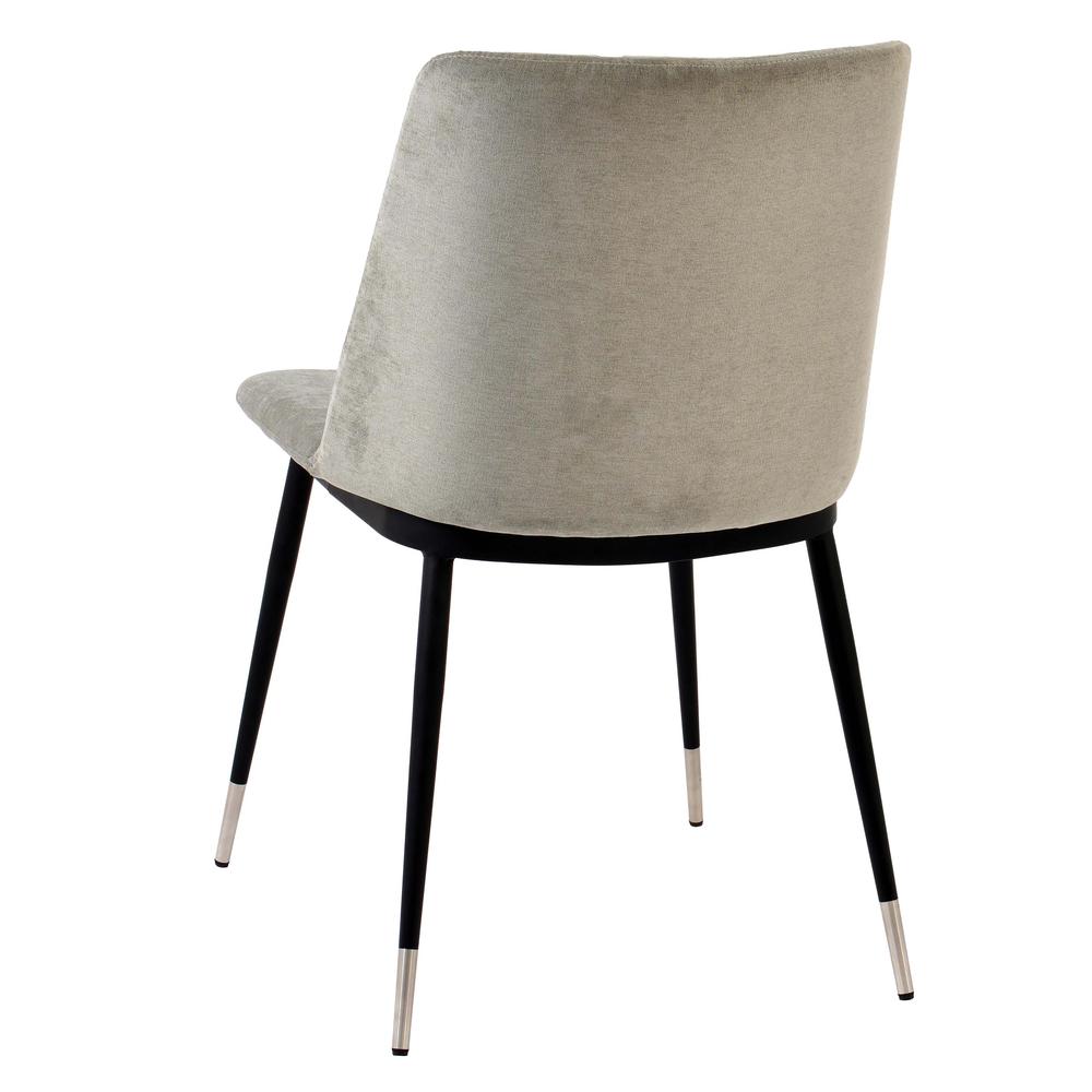 Evora Grey Velvet Chair - Silver Legs (Set of 2). Picture 8