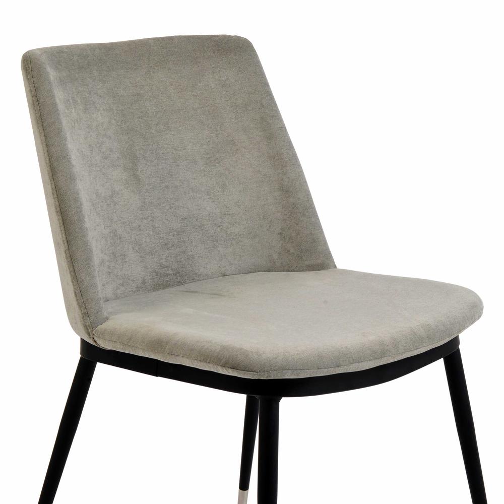 Evora Grey Velvet Chair - Silver Legs (Set of 2). Picture 9