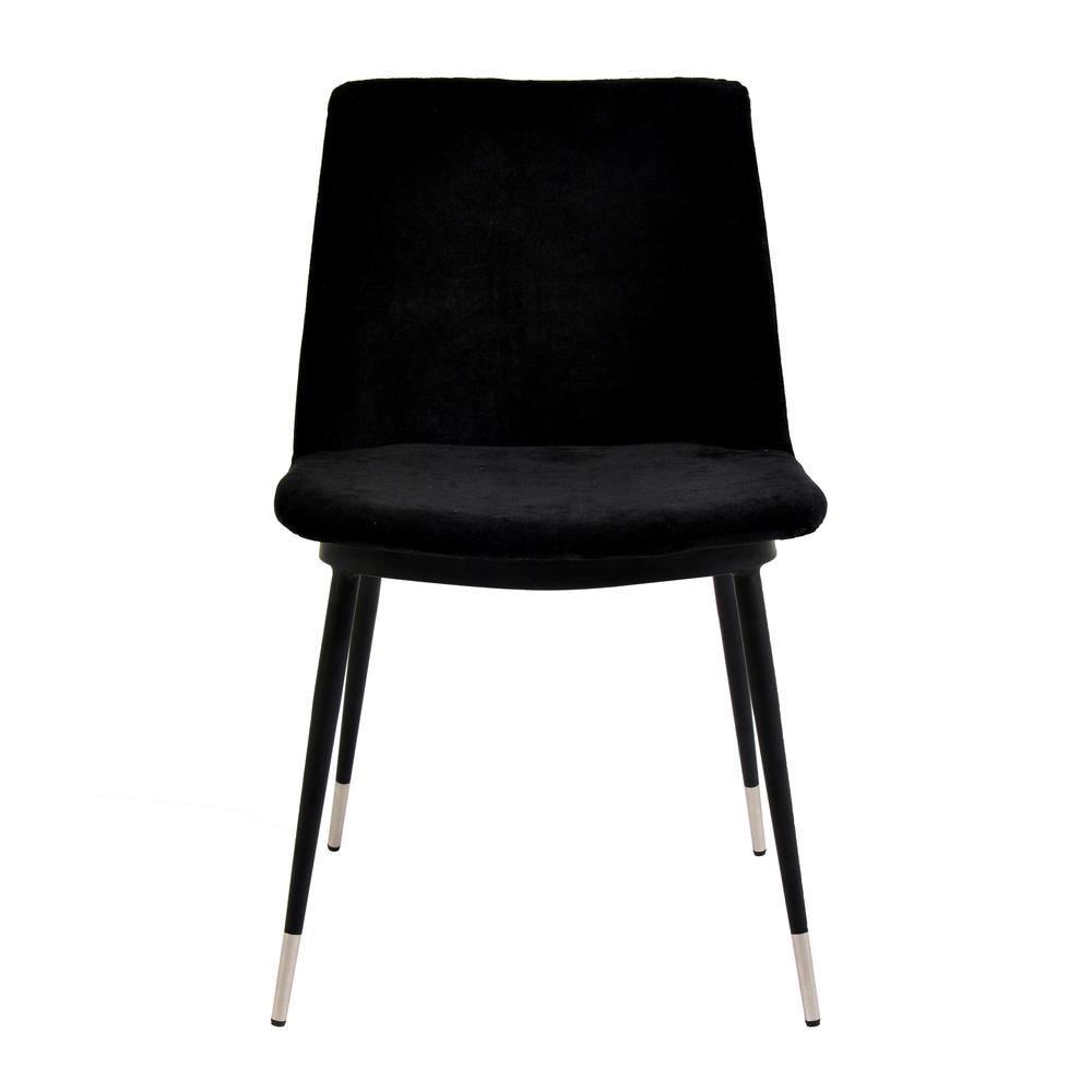 Evora Black Velvet Chair - Silver Legs (Set of 2). Picture 2