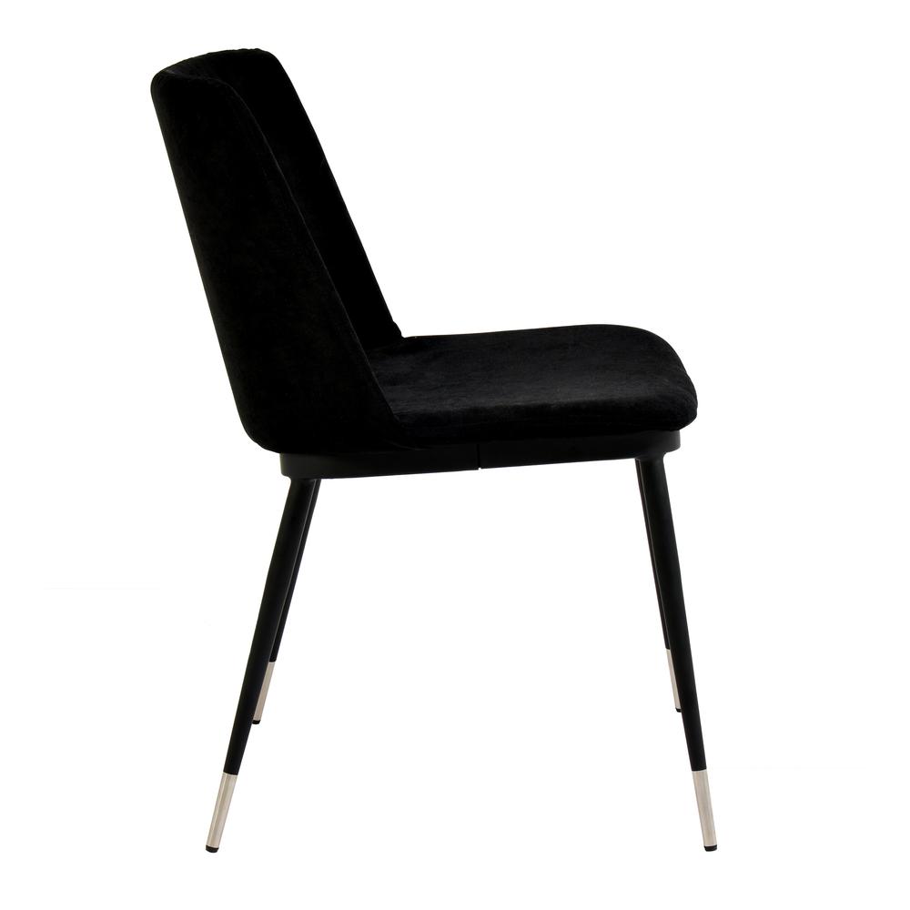 Evora Black Velvet Chair - Silver Legs (Set of 2). Picture 8