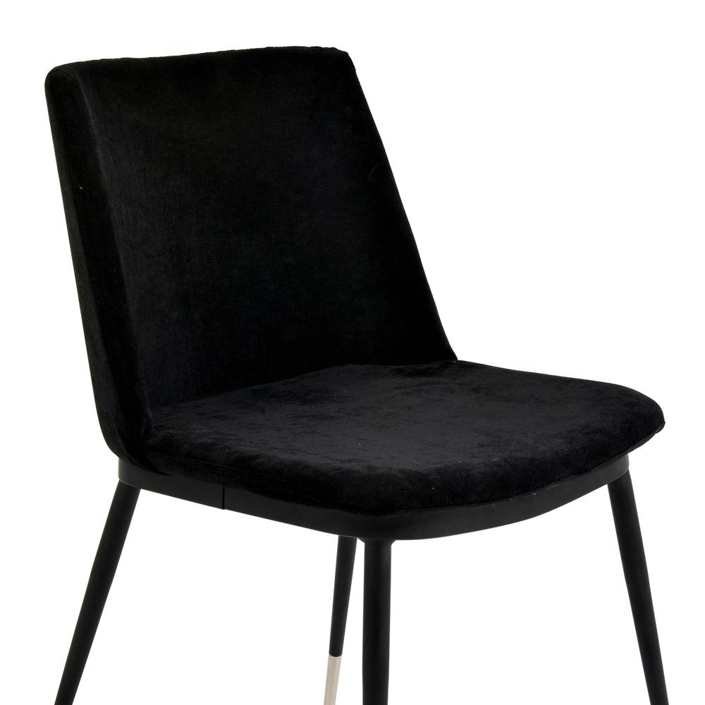 Evora Black Velvet Chair - Silver Legs (Set of 2). Picture 10