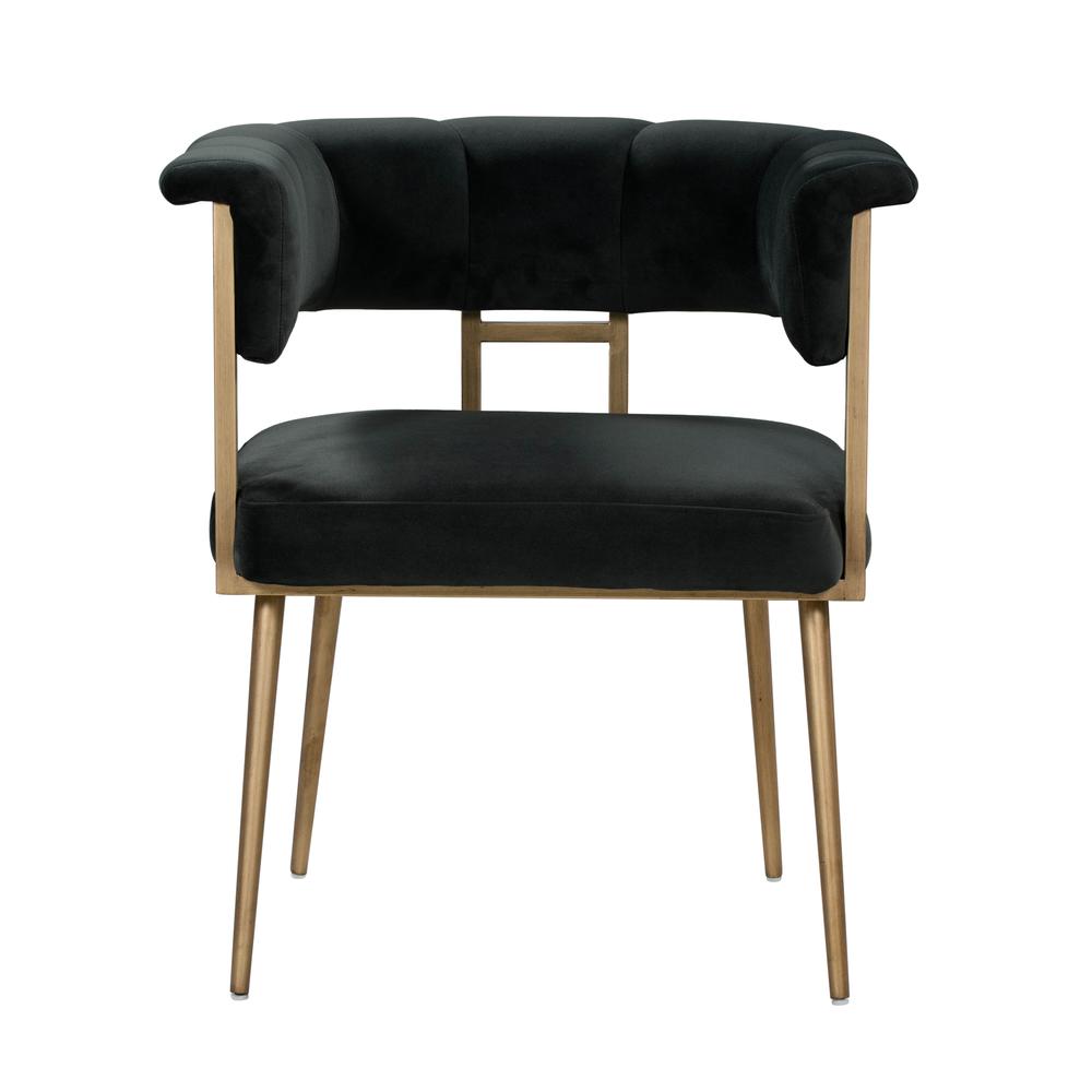 Grey Velvet Dining Chair with Antique Brass Frame, Belen Kox. Picture 3