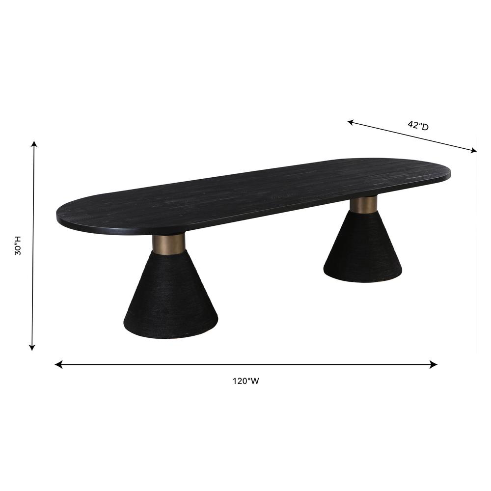 Rishi Black Rope Oval Table. Picture 10