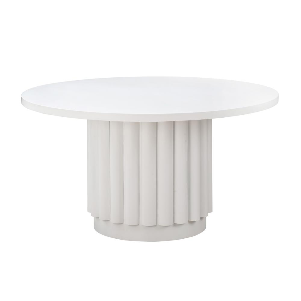 Kali 55" White Round Dining Table. Picture 1