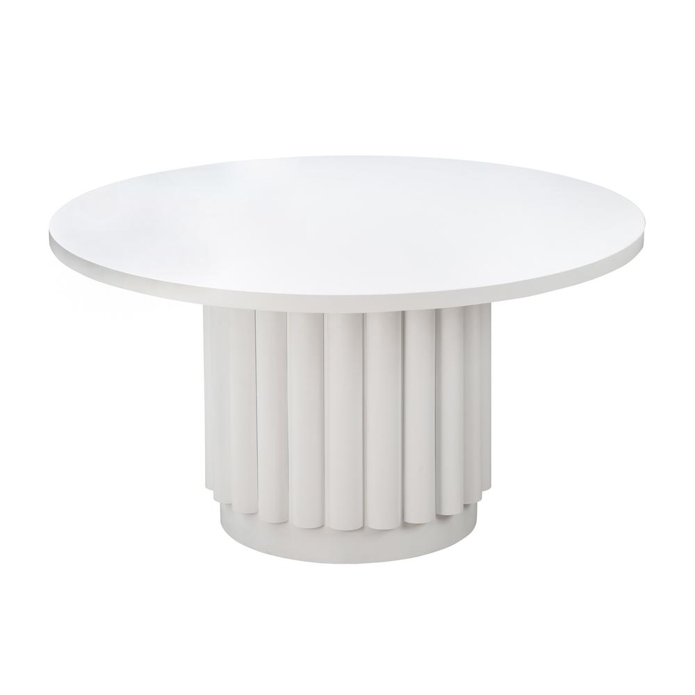 Kali 55" White Round Dining Table. Picture 6