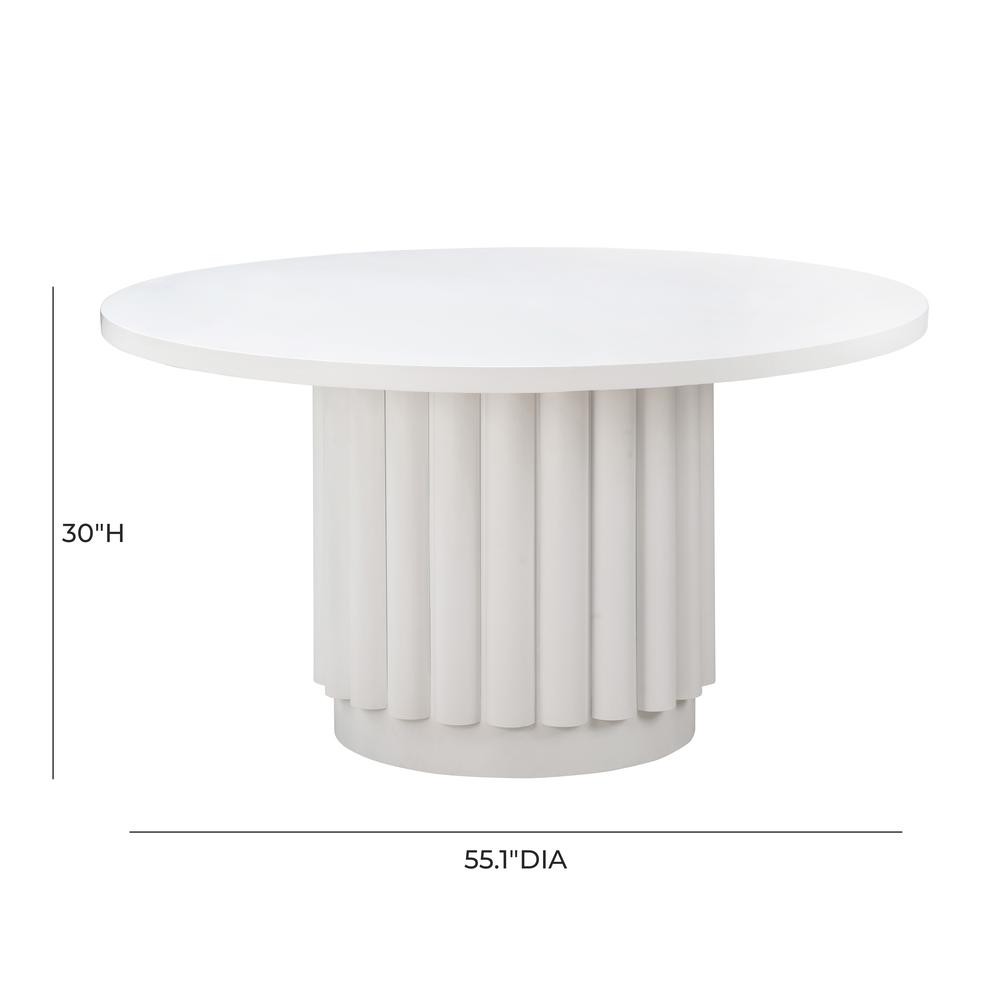 Kali 55" White Round Dining Table. Picture 3