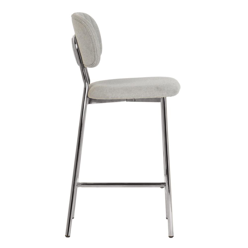 Ariana Grey Counter Stool - Silver Legs (Set of 2). Picture 3