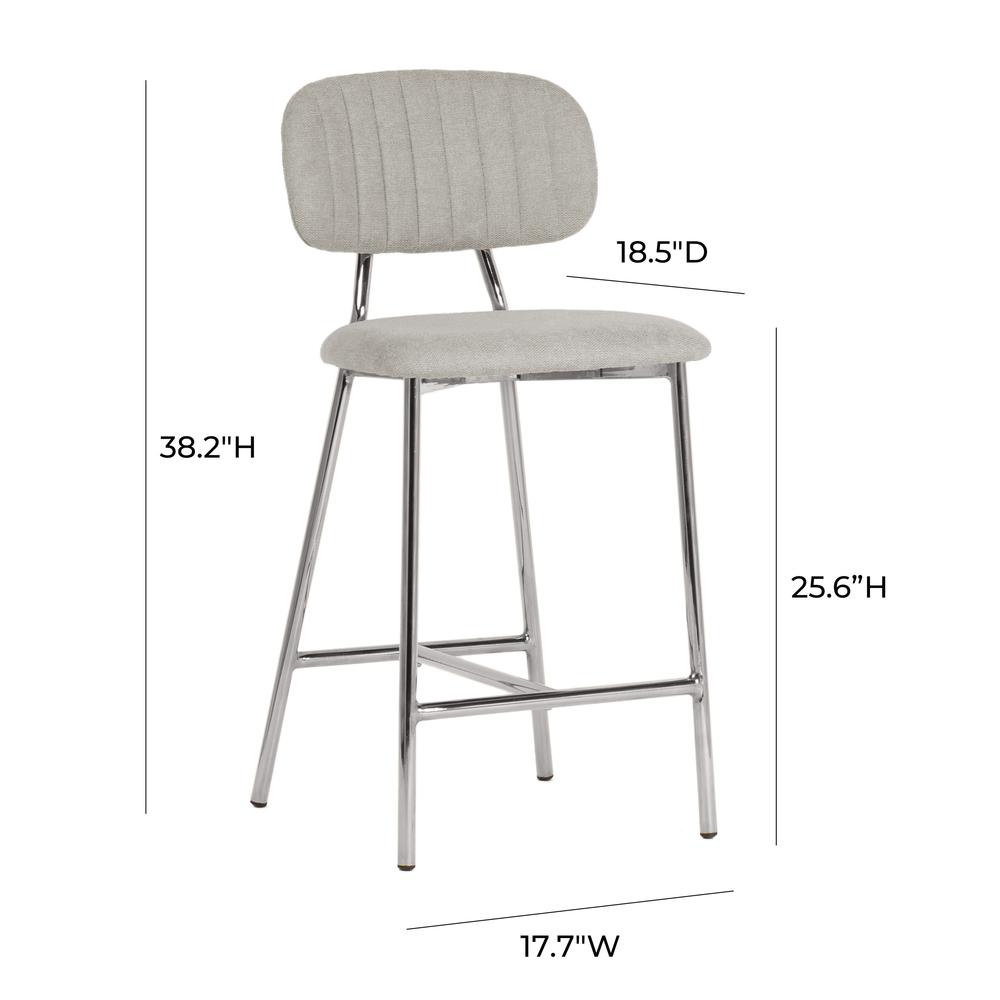 Ariana Grey Counter Stool - Silver Legs (Set of 2). Picture 8