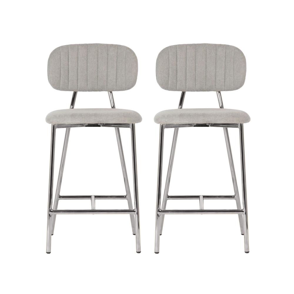 Ariana Grey Counter Stool - Silver Legs (Set of 2). Picture 9
