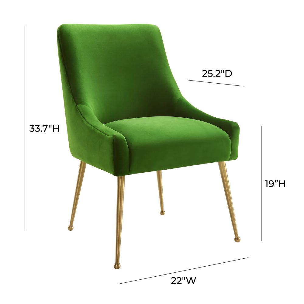 Beatrix Green Velvet Side Chair. Picture 5