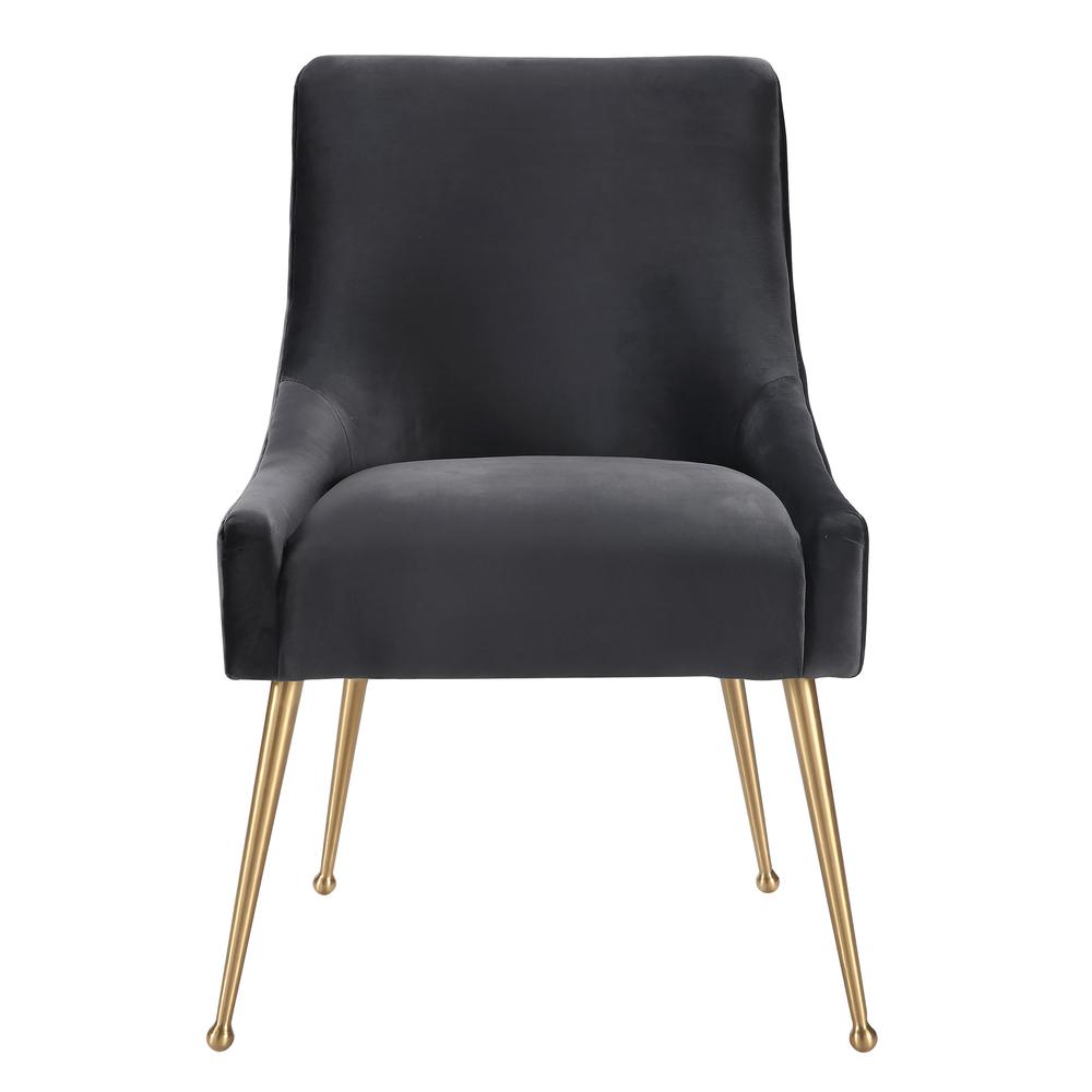 Luxury Grey Velvet Side Chair, Belen Kox. Picture 1
