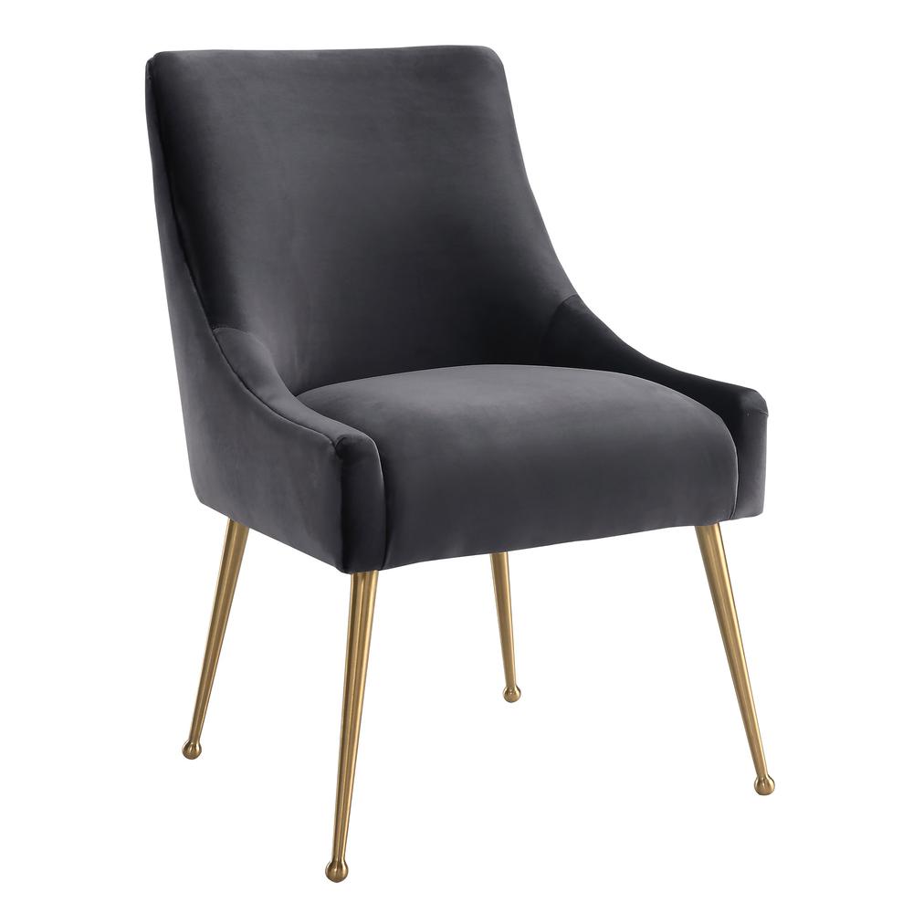 Luxury Grey Velvet Side Chair, Belen Kox. Picture 3