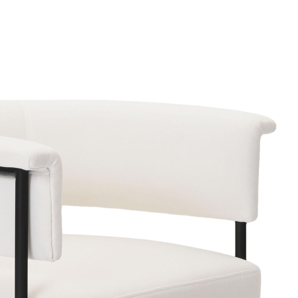 Taylor Cream Performance Linen Dining Chair. Picture 4