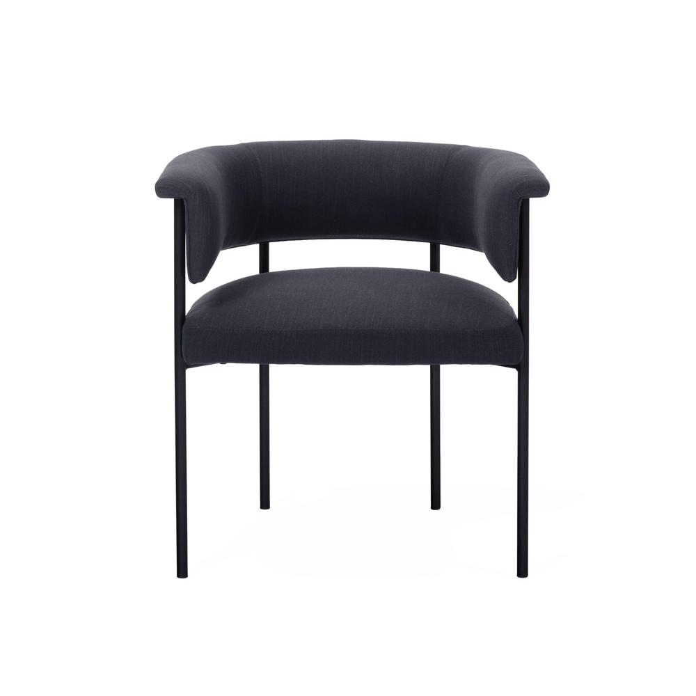 Taylor Black Performance Linen Dining Chair. Picture 2