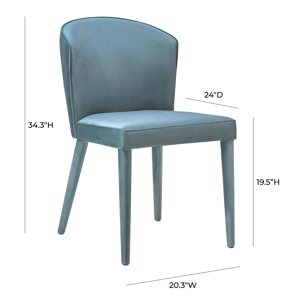 Metropolitan Sea Blue Velvet Chair. Picture 3