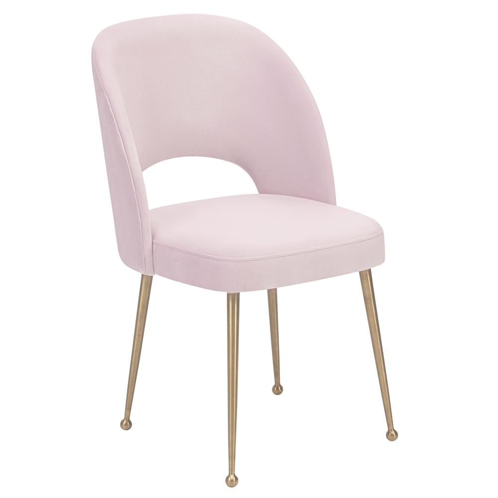 Mid Century Modern Blush Velvet Chair, Belen Kox. Picture 1