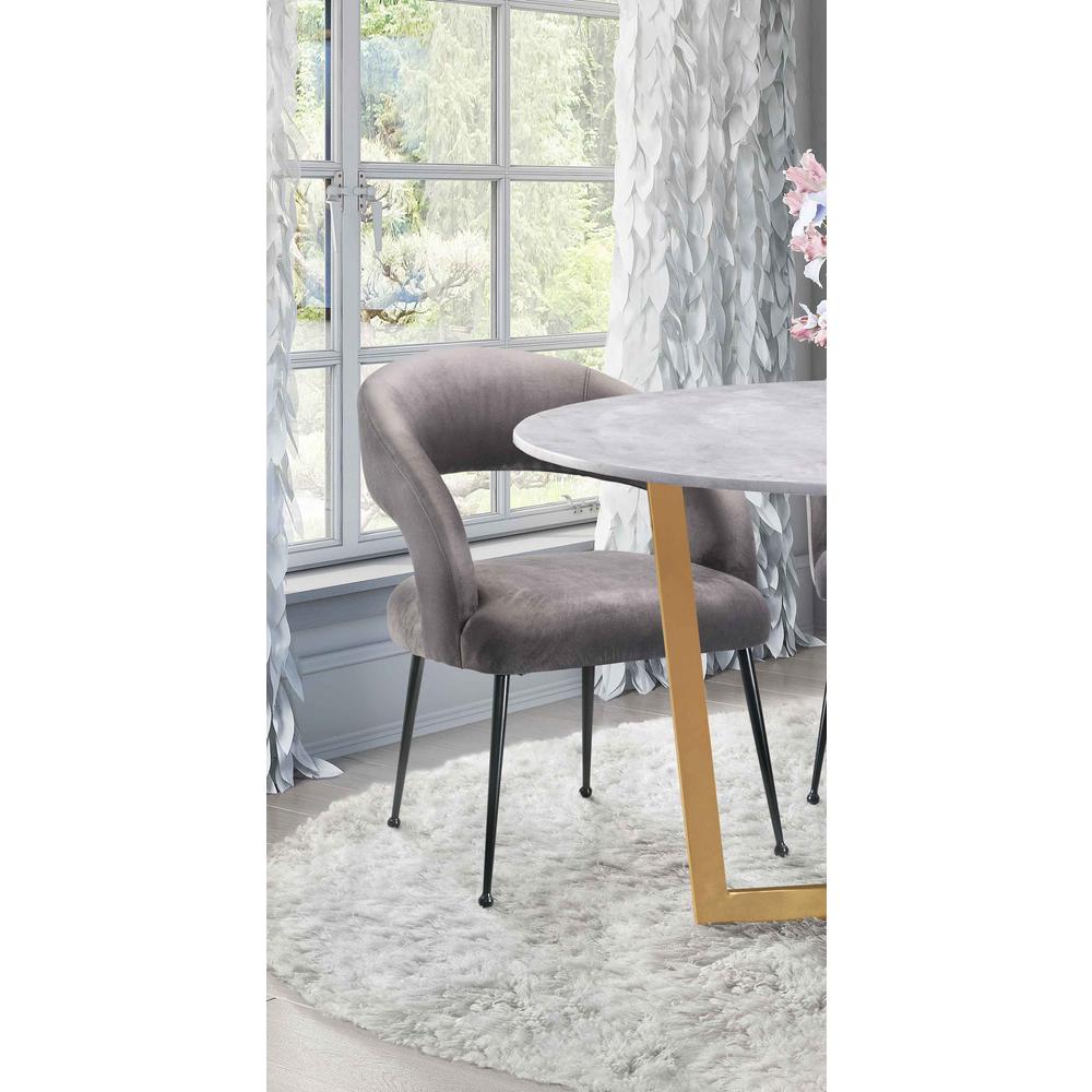 Rocco Grey Velvet Dining Chair. Picture 8