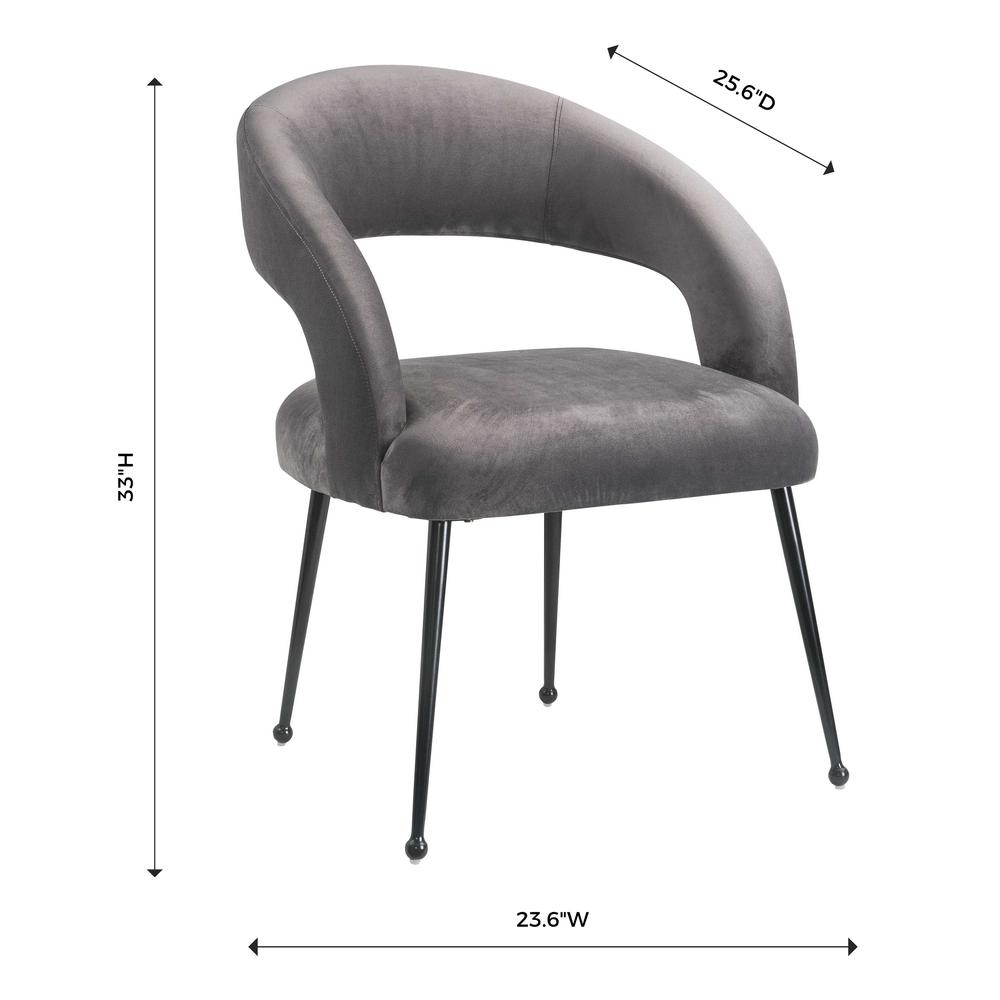 Grey Velvet Dining Chair, Belen Kox. Picture 3