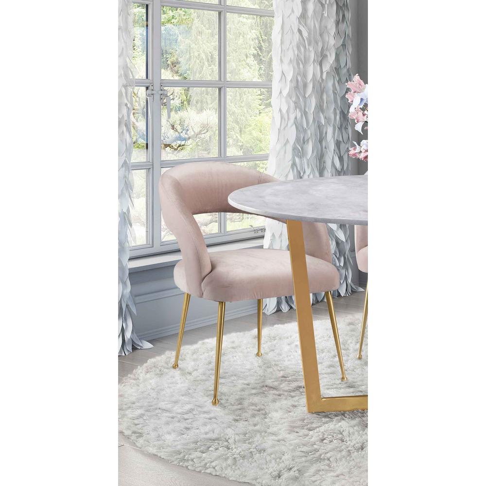 Rocco Blush Velvet Dining Chair. Picture 11