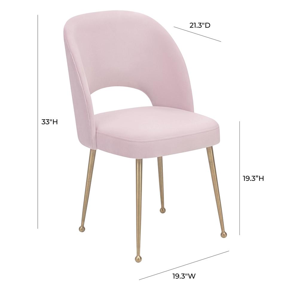 Mid Century Modern Blush Velvet Chair, Belen Kox. Picture 3