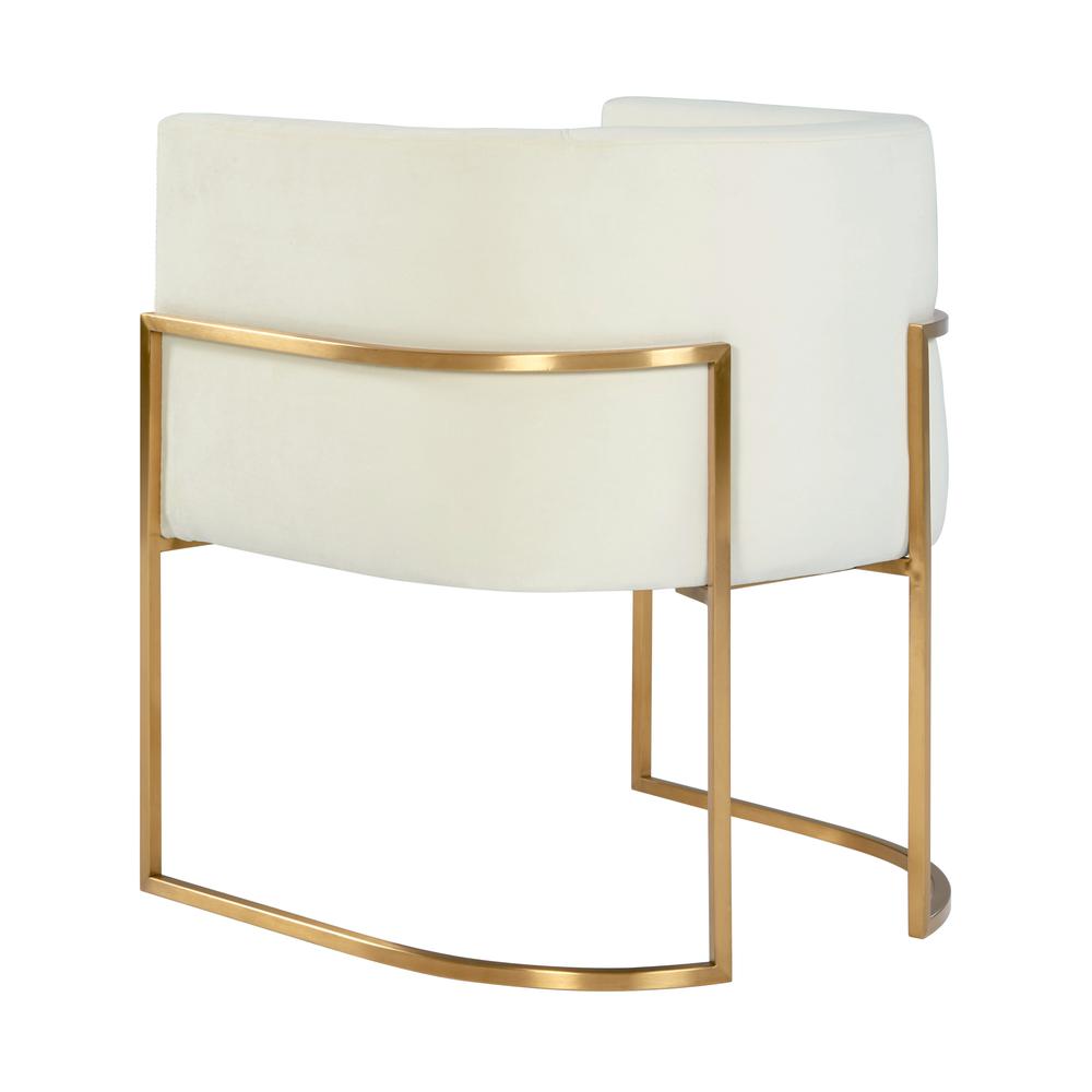 Giselle Cream Velvet Dining Chair Gold Leg. Picture 7