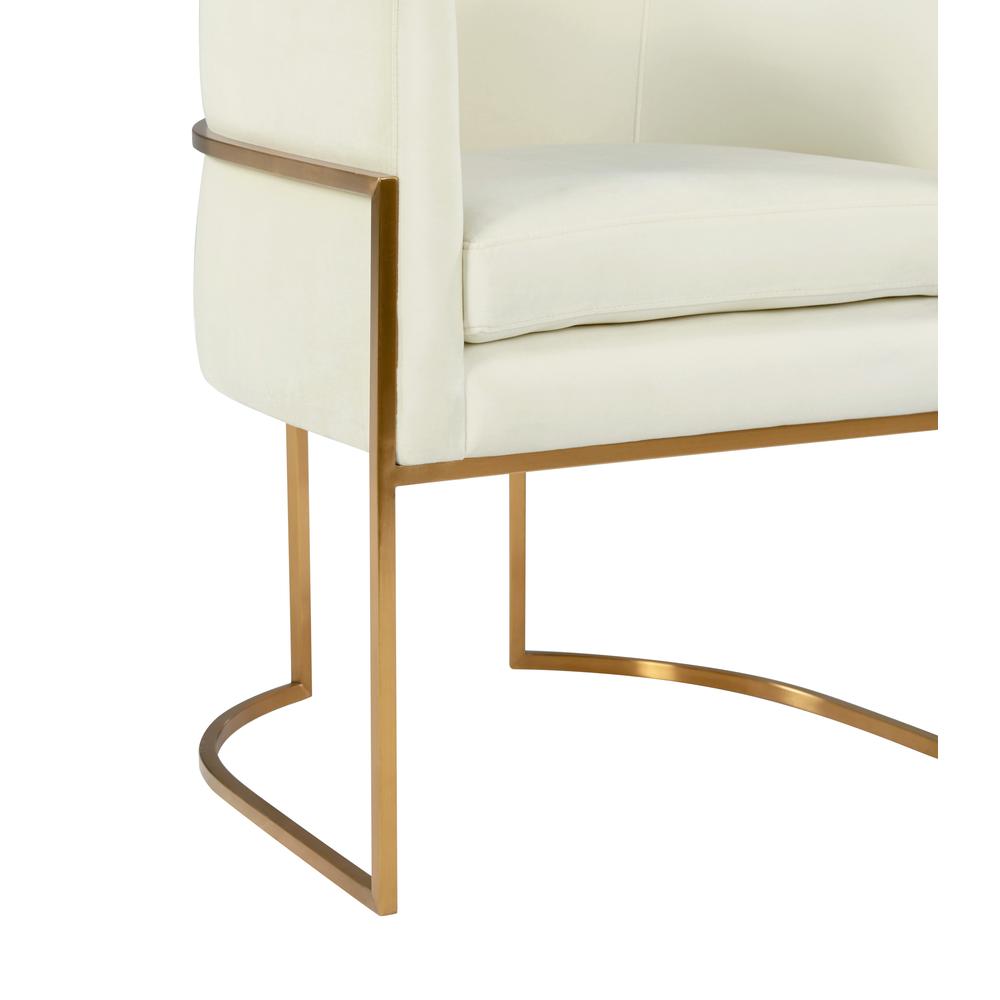 Giselle Cream Velvet Dining Chair Gold Leg. Picture 8