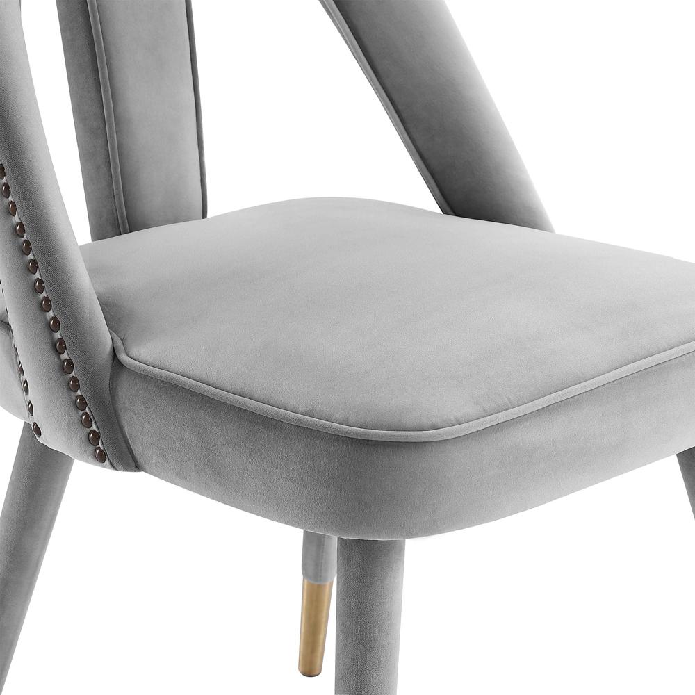 Petra Light Grey Velvet Side Chair. Picture 17