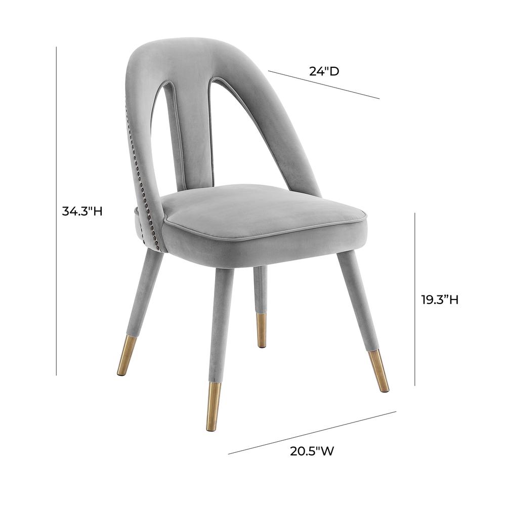 Petra Light Grey Velvet Side Chair. Picture 19