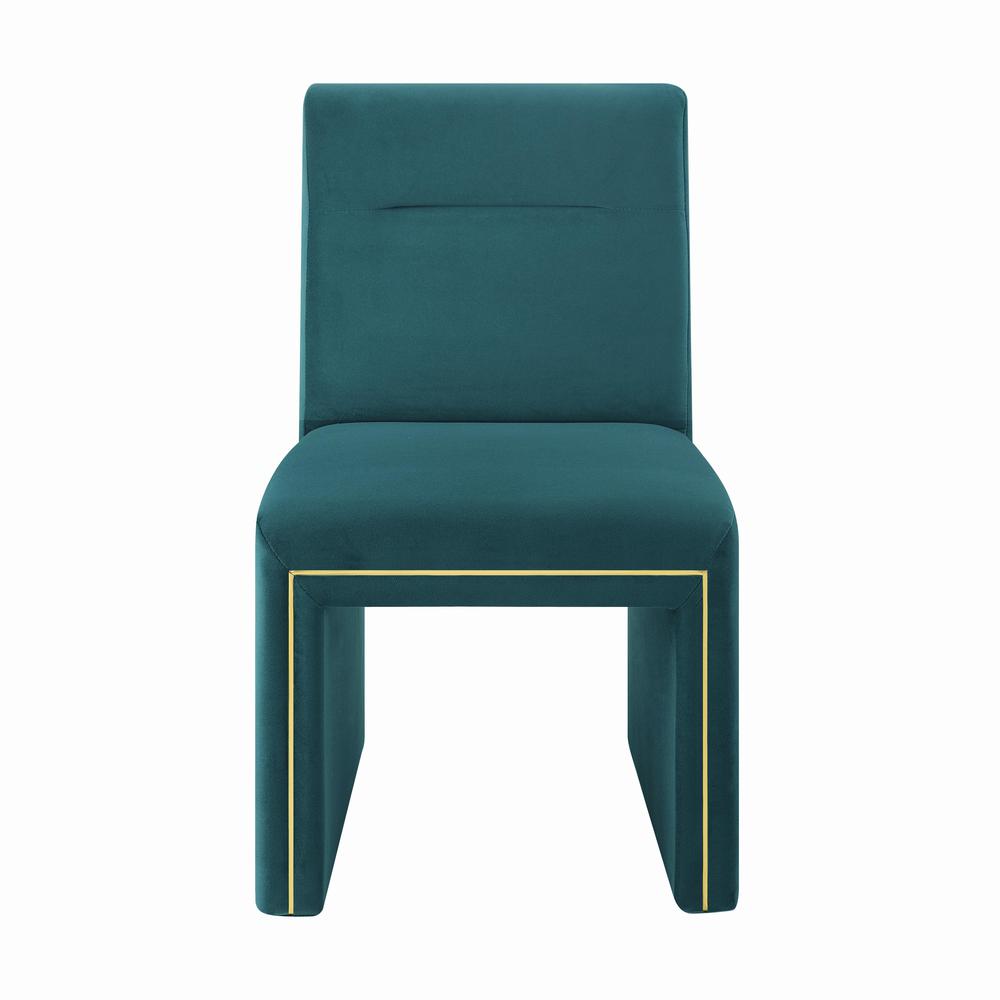 Jaffa Teal Performance Velvet Dining Chair. Picture 4