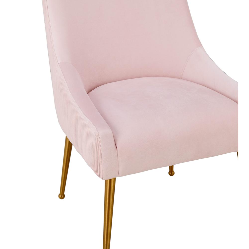 Beatrix Pleated Blush Velvet Side Chair. Picture 5