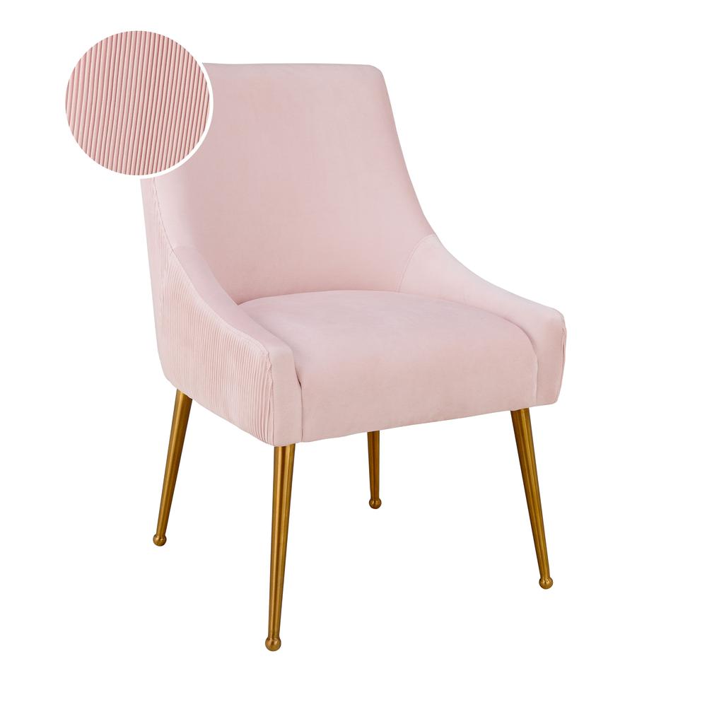 Beatrix Pleated Blush Velvet Side Chair. Picture 7