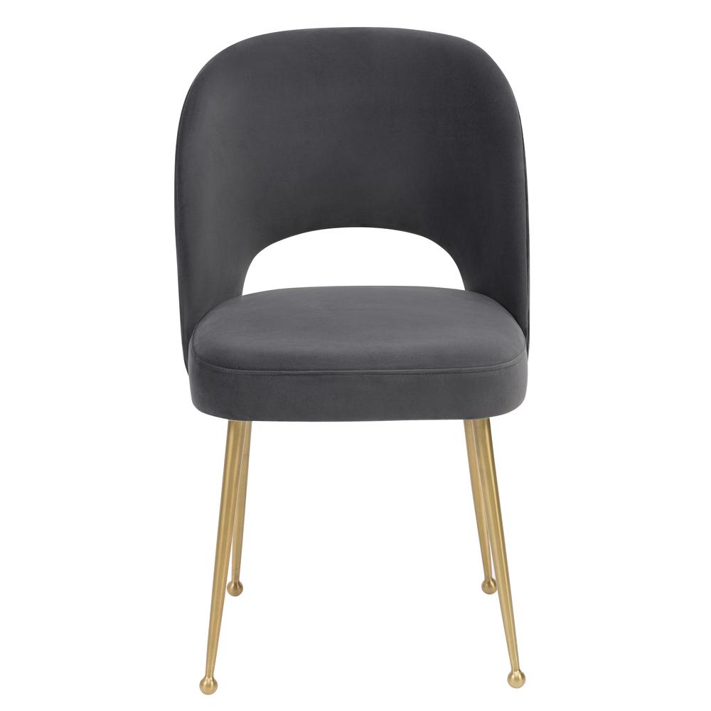 Swell Dark Grey Velvet Chair. Picture 2