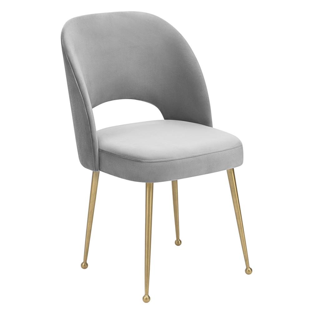 Swell Light Grey Velvet Chair. Picture 1