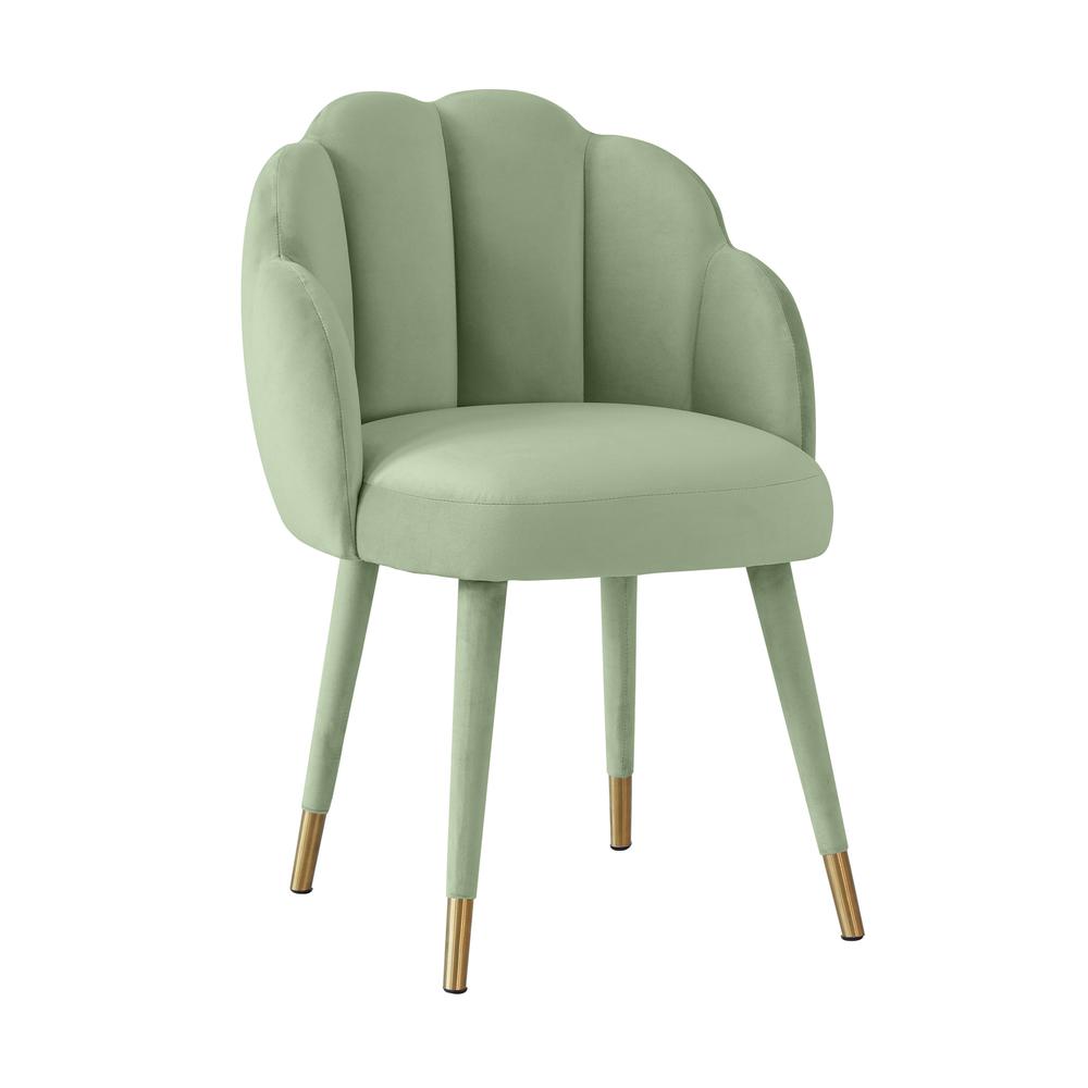 Gardenia Moss Green Velvet Dining Chair. Picture 4