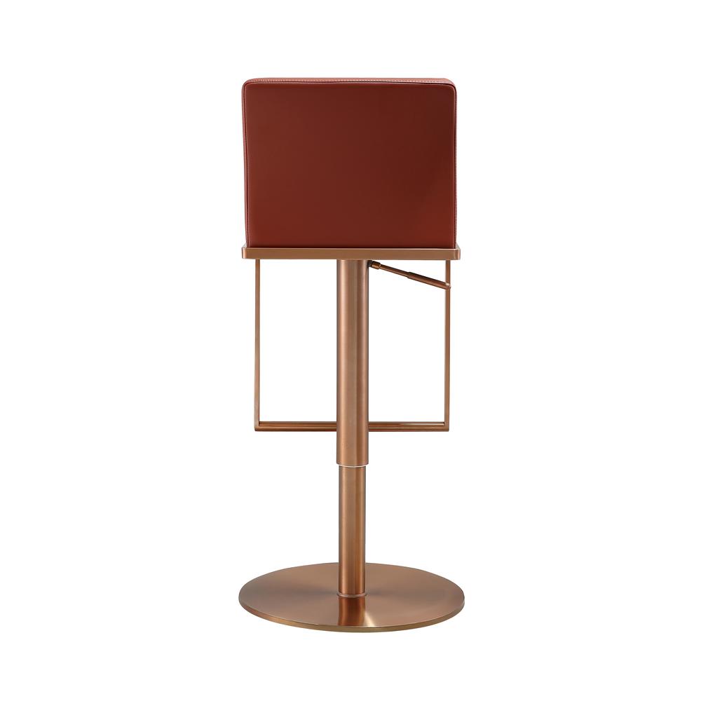 Sentinel Saddle Brown and Rose Gold Adjustable Stool. Picture 6