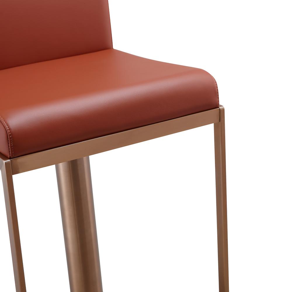 Sentinel Saddle Brown and Rose Gold Adjustable Stool. Picture 8