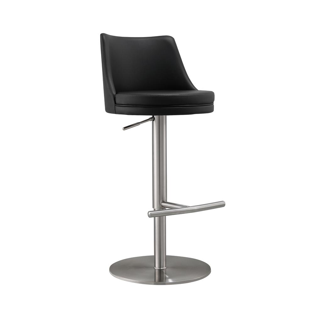 Reagan Black and Silver Adjustable Stool. Picture 5