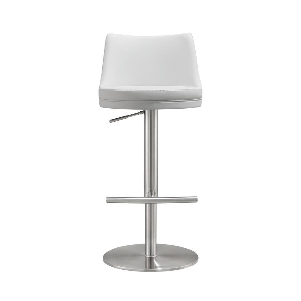 Reagan White and Silver Adjustable Stool. Picture 5