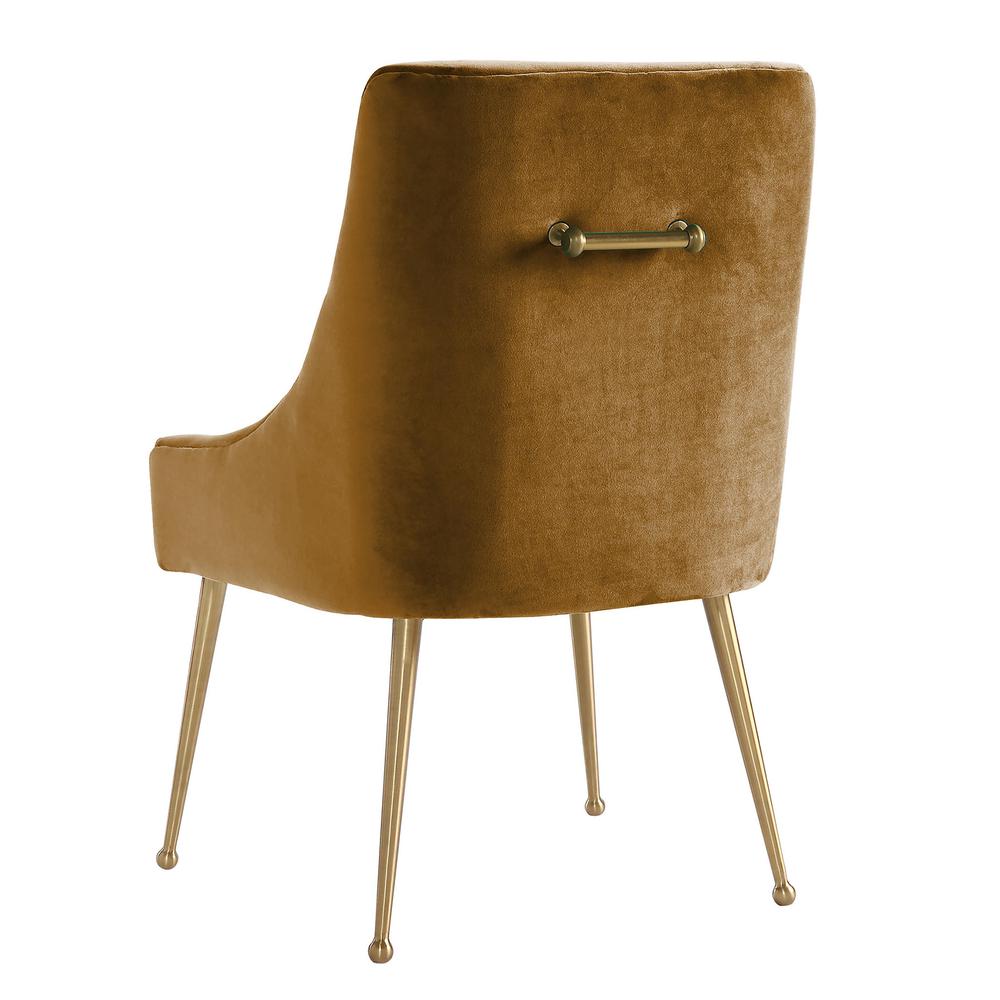 Beatrix Cognac Velvet Side Chair. Picture 7