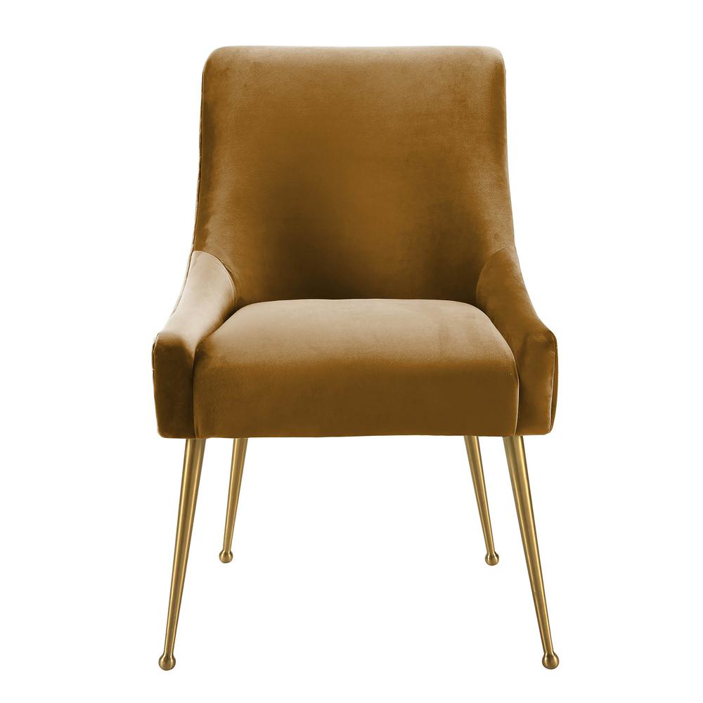 Beatrix Cognac Velvet Side Chair. Picture 1