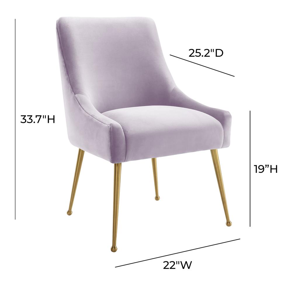 Beatrix Lavender Velvet Side Chair. Picture 7