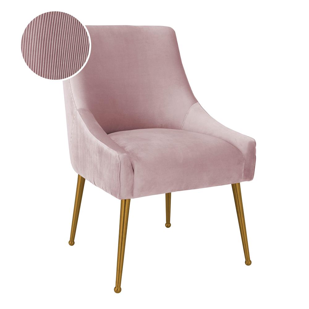 Beatrix Pleated Mauve Velvet Side Chair. Picture 6