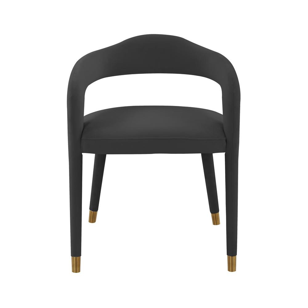 Black Velvet Dining Chair with Gold Tipped Legs, Belen Kox. Picture 2
