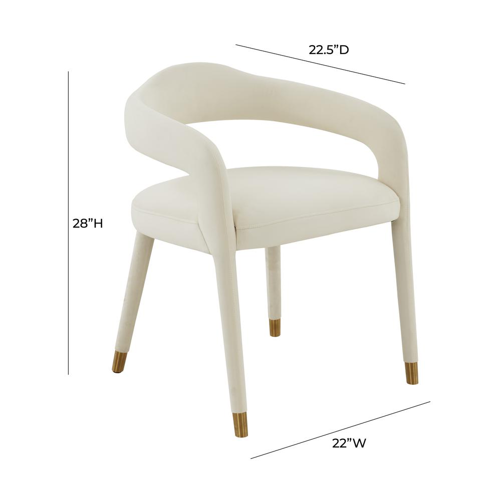 Velvet Upholstered Dining Chair with Gold-Tipped Legs, Belen Kox. Picture 3