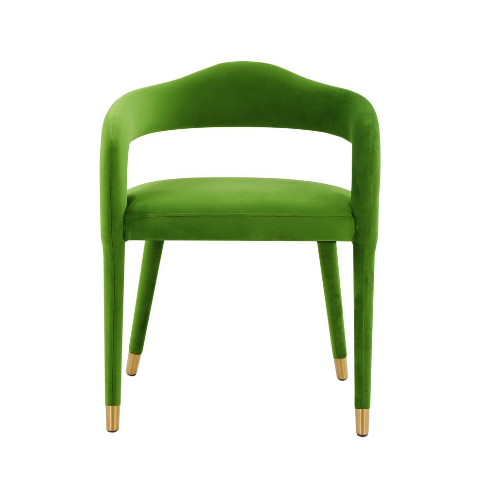 Green Velvet Dining Chair with Gold Tipped Legs, Belen Kox. Picture 3