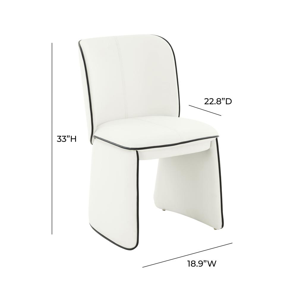 Kinsley Cream Vegan Leather Dining Chair. Picture 3