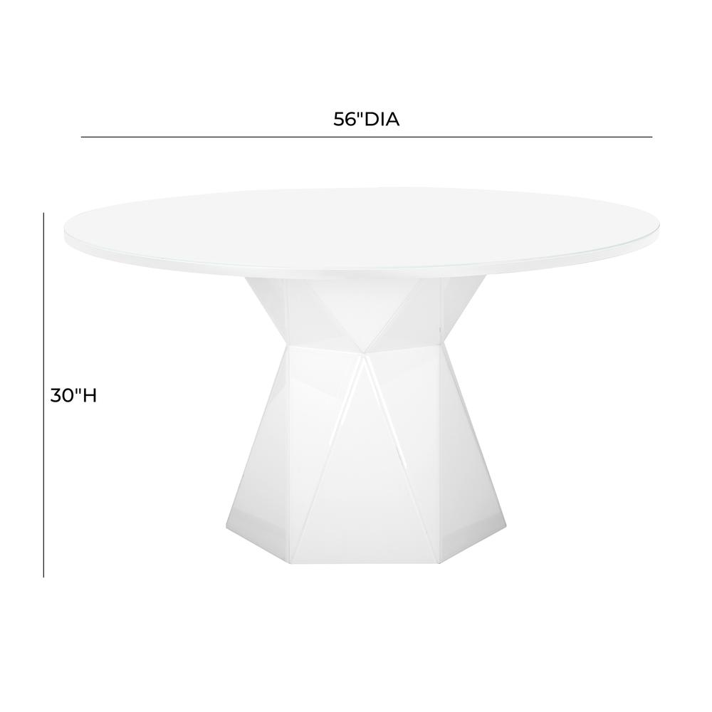 Iris White Glass Dining Table. Picture 3