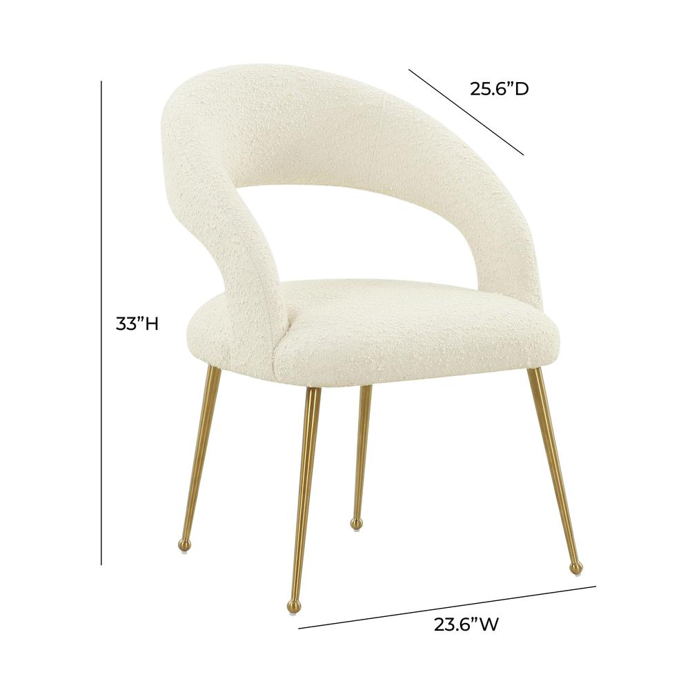 Rocco Cream Boucle Dining Chair. Picture 4