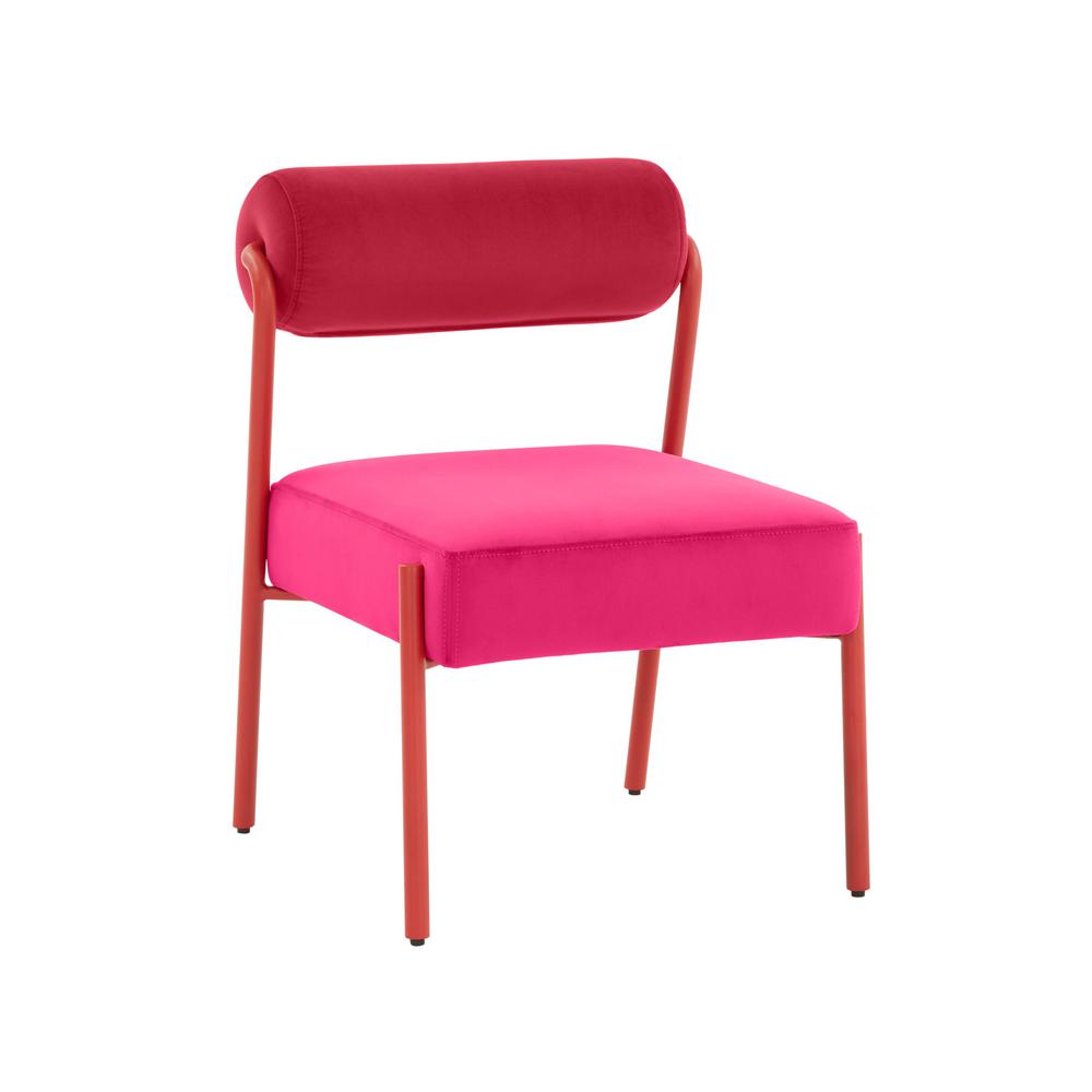 Jolene Hot Pink Velvet Dining Chair - Set of 2. Picture 1